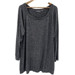 Athleta Pose Heathered Black Long Sleeve Soft Tunic Shirt Size 2X Oversized